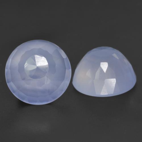 7.43 ct natürliche violett-blau Chalzedon-Edelsteine, Rund Schliff, Lichtdurchlässig