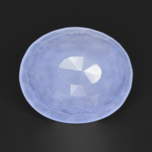 9,17 ctw natürlicher violett-blau Chalzedon, Oval Schliff, Lichtdurchlässig
