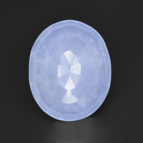 3,04 ctw natürlicher blauer Chalcedon, Oval Schliff, Lichtdurchlässig