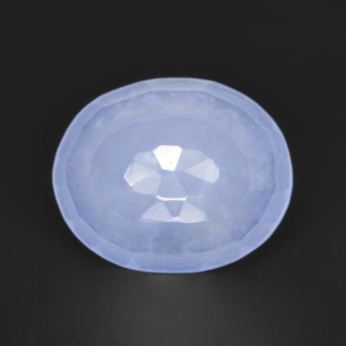 3,04 ctw natürlicher blauer Chalcedon, Oval Schliff, Lichtdurchlässig