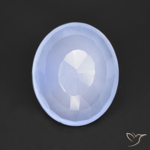 3.26ct Natürlicher hellblau Chalzedon, Oval, Lichtdurchlässig