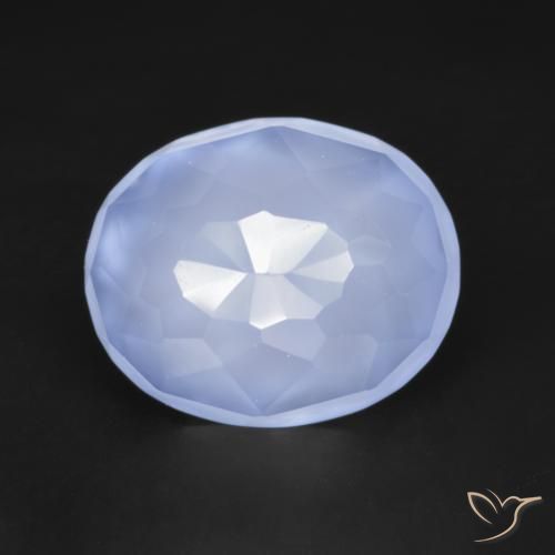 9,17 ctw natürlicher violett-blau Chalcedon, Oval Schliff, Lichtdurchlässig