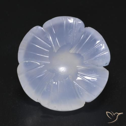11.62ct Natürlicher violett-blau Chalzedon, Blumen-Schliff, Lichtdurchlässig