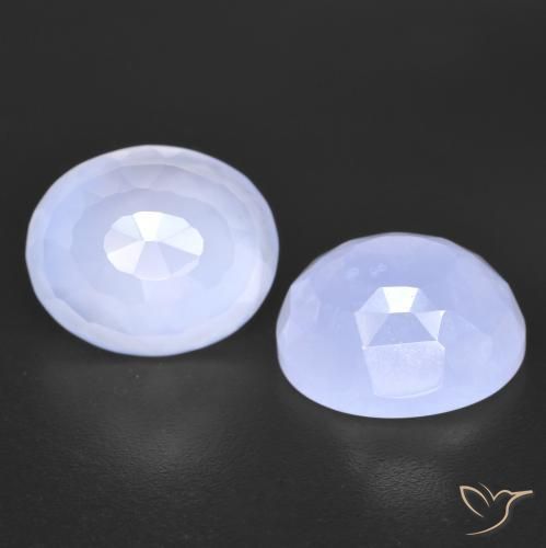 7.44 ct natürliche hellblau Chalzedon-Edelsteine, Oval Schliff, Transparent