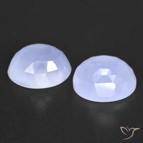 7.44 ct natürliche hellblau Chalzedon-Edelsteine, Oval Schliff, Transparent