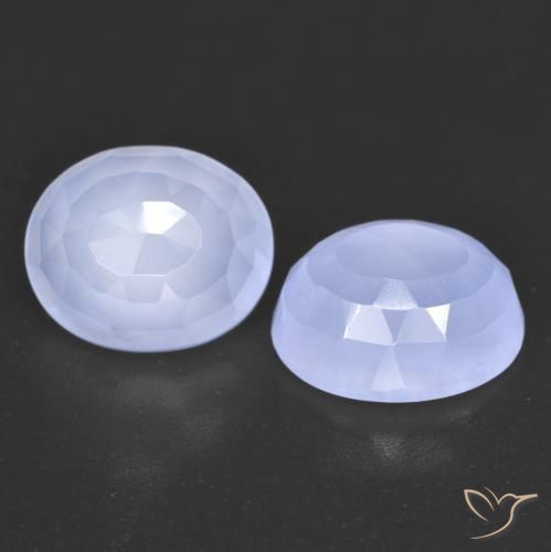 7.06 ct natürliche hellblau Chalzedon-Edelsteine, Oval, Transparent