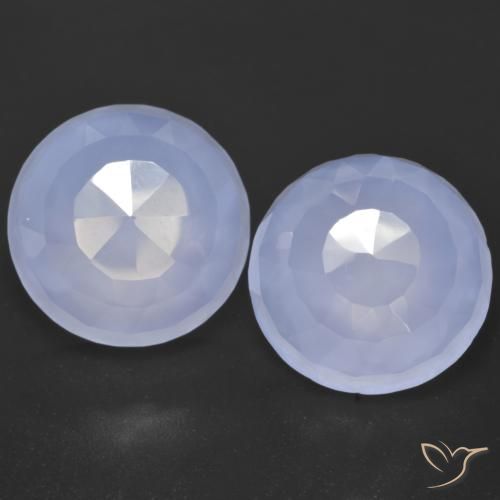 15.55ctw Natürlicher Hellviolettes Blau Chalzedon, Runden, Transparent