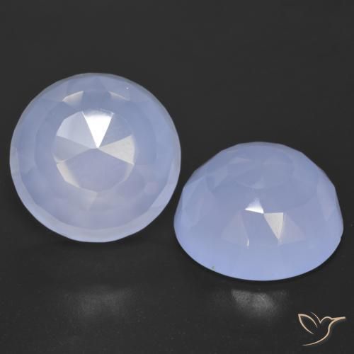 15.55 ct natürliche Hellviolettes Blau Chalzedon-Edelsteine, Runden, Transparent