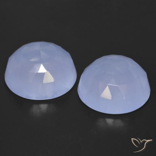 15.55 ct natürliche Hellviolettes Blau Chalzedon-Edelsteine, Runden, Transparent