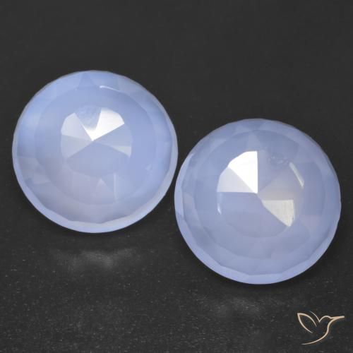13.04ctw Natürlicher Hellviolettes Blau Chalzedon, Runden, Transparent