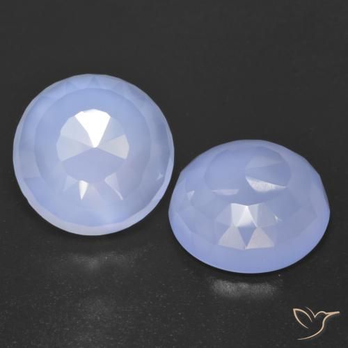 13.04 ct natürliche Hellviolettes Blau Chalzedon-Edelsteine, Runden, Transparent