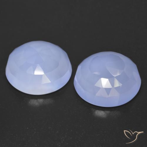 13.04 ct natürliche Hellviolettes Blau Chalzedon-Edelsteine, Runden, Transparent