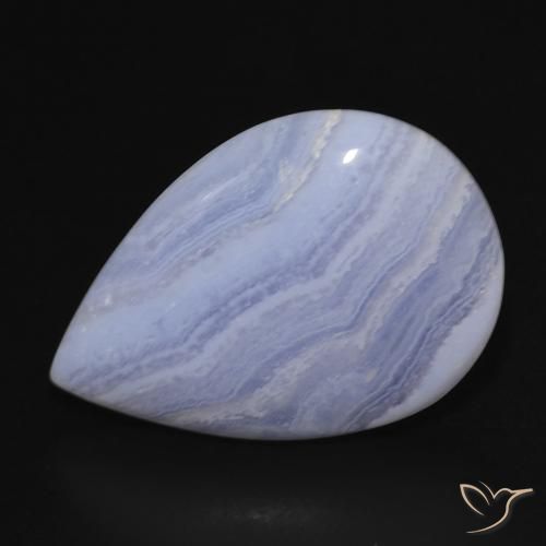 17.18ct Natürlicher Hellviolettes Blau Chalzedon, Birnenform, Lichtundurchlässig