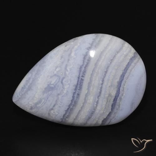 19.83ct Natürlicher Helles Himmelblau Chalzedon, Birnenform, Lichtundurchlässig