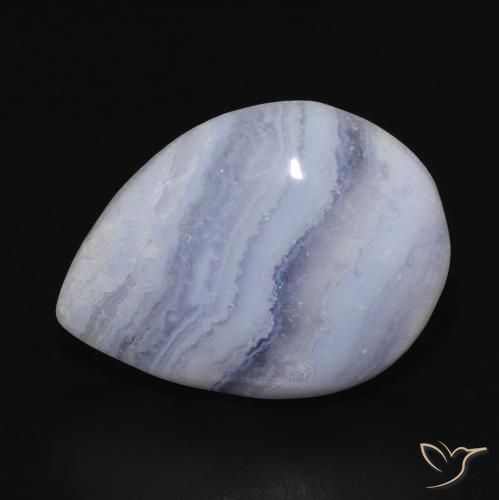 11.83ct Natürlicher violett-blau Chalzedon, Birnenform, Lichtundurchlässig
