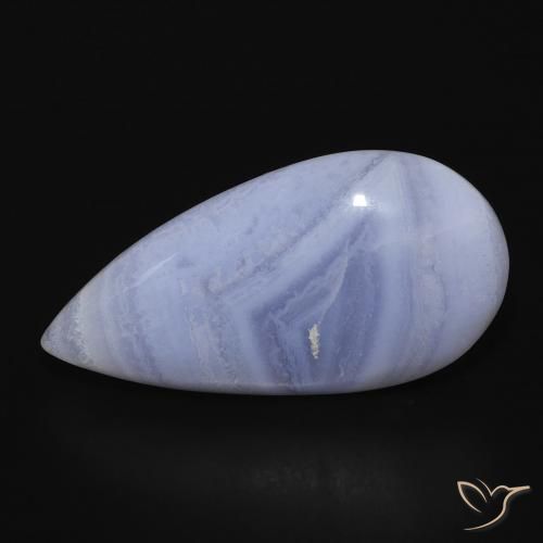 13.03ct Natürlicher Hellviolettes Blau Chalzedon, Birnenform, Lichtundurchlässig