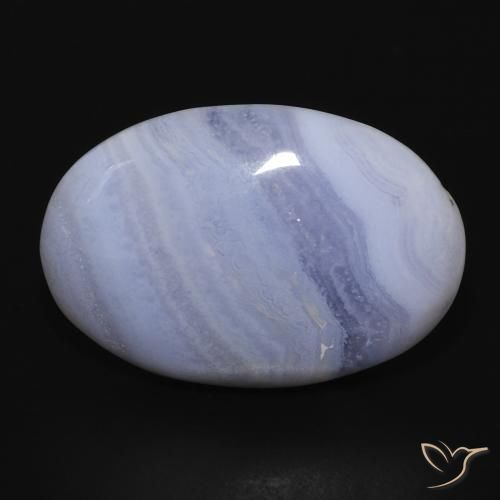 21.17ct Natürlicher violett-blau Chalzedon, Oval, Lichtundurchlässig