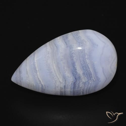 16.09ct Natürlicher hellblau Chalzedon, Birnenform, Lichtundurchlässig