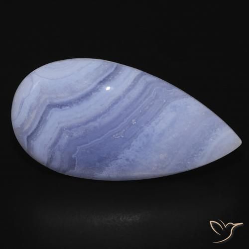 26.46ct Natürlicher hellblau Chalzedon, Birnenform, Lichtundurchlässig