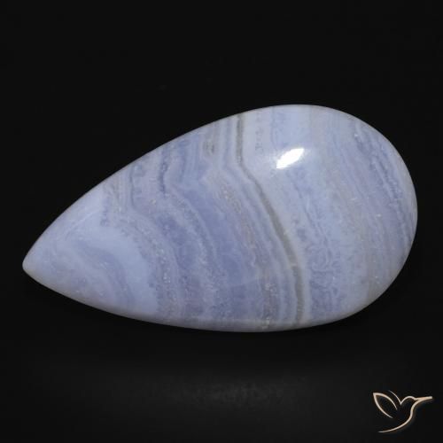 17.74ct Natürlicher violett-blau Chalzedon, Birnenform, Lichtundurchlässig
