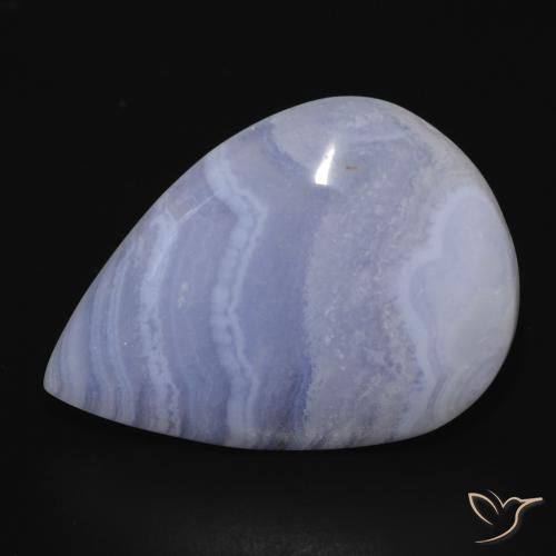 21.94ct Natürlicher violett-blau Chalzedon, Birnenform, Lichtundurchlässig