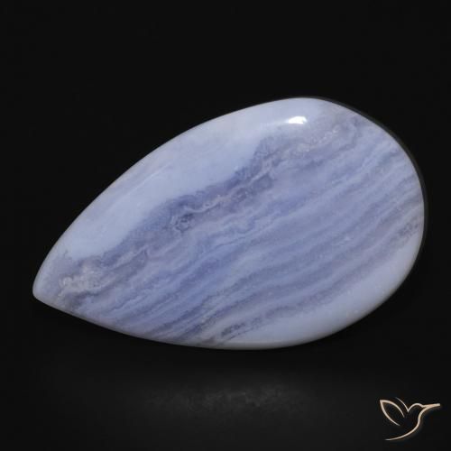 17.03ct Natürlicher violett-blau Chalzedon, Birnenform, Lichtundurchlässig