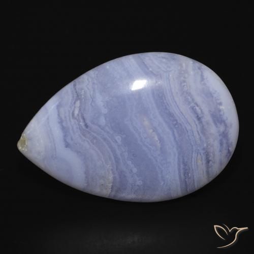 22.97ct Natürlicher violett-blau Chalzedon, Birnenform, Lichtundurchlässig