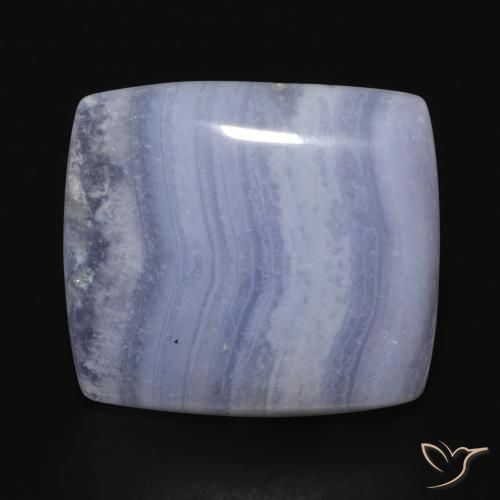 18.27ct Natürlicher violett-blau Chalzedon, Kissen, Lichtundurchlässig