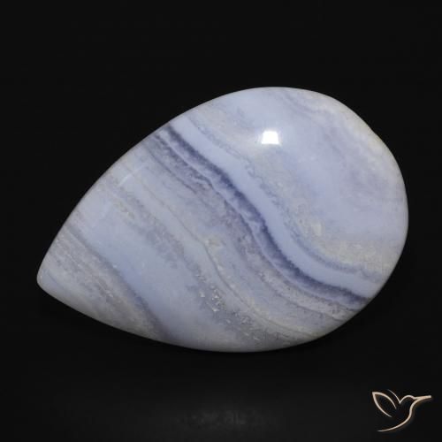 17.82ct Natürlicher Helles Himmelblau Chalzedon, Birnenform, Lichtundurchlässig