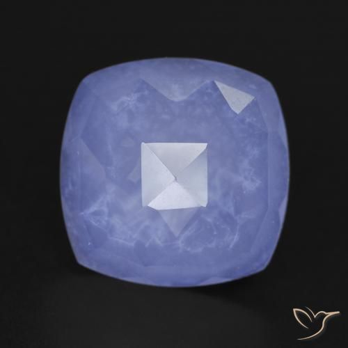 6.17ct Natürlicher Purpurblau Chalzedon, Kissen, Lichtdurchlässig