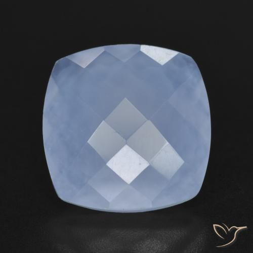 5.40ct Natürlicher Purpurblau Chalzedon, Kissen, Lichtdurchlässig