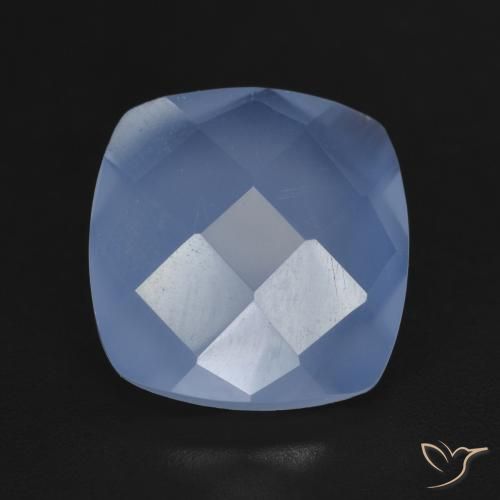 5.21ct Natürlicher Purpurblau Chalzedon, Kissen, Lichtdurchlässig