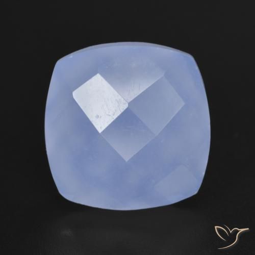 6.55ct Natürlicher Purpurblau Chalzedon, Kissen, Lichtdurchlässig