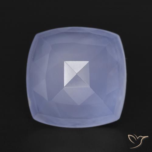 6.64ct Natürlicher Bläulich-violett Chalzedon, Kissen, Lichtdurchlässig