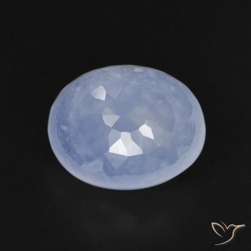 2.88ct Natürlicher Hellviolettes Blau Chalzedon, Oval, Transparent