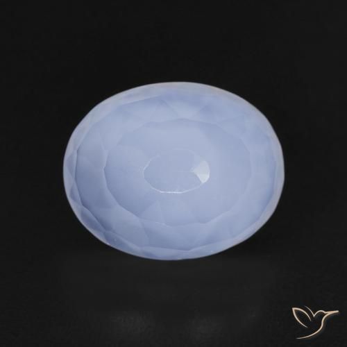2.96ct Natürlicher hellblau Chalzedon, Oval, Transparent