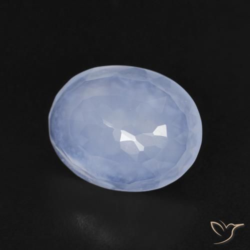 9,17 ctw natürlicher Hellviolettes Blau Chalzedon, Oval, Transparent