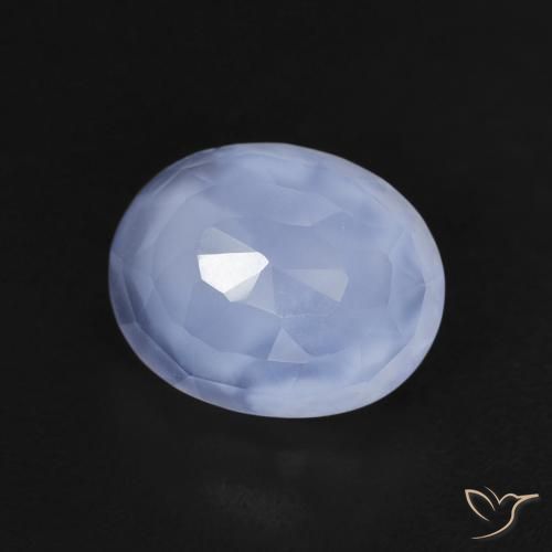 9,17 ctw natürlicher violett-blau Chalzedon, Oval, Transparent