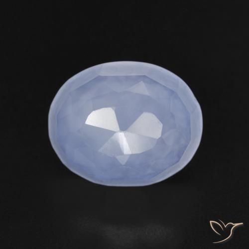 3.82ct Natürlicher Purpurblau Chalzedon, Oval, Transparent