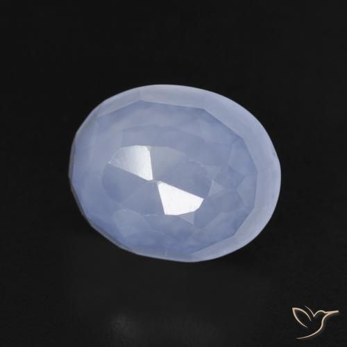 9,17 ctw natürlicher Purpurblau Chalzedon, Oval, Transparent