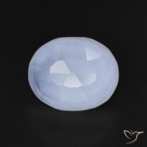 3.42ct Natürlicher Purpurblau Chalzedon, Oval, Transparent