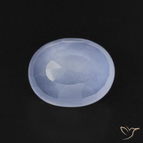 2.74ct Natürlicher Purpurblau Chalzedon, Oval, Transparent