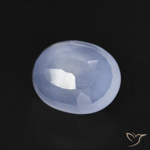 9,17 ctw natürlicher Purpurblau Chalzedon, Oval, Transparent