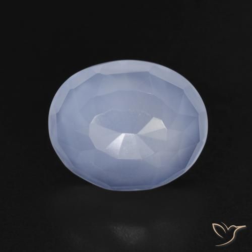 3.62ct Natürlicher Purpurblau Chalzedon, Oval, Transparent