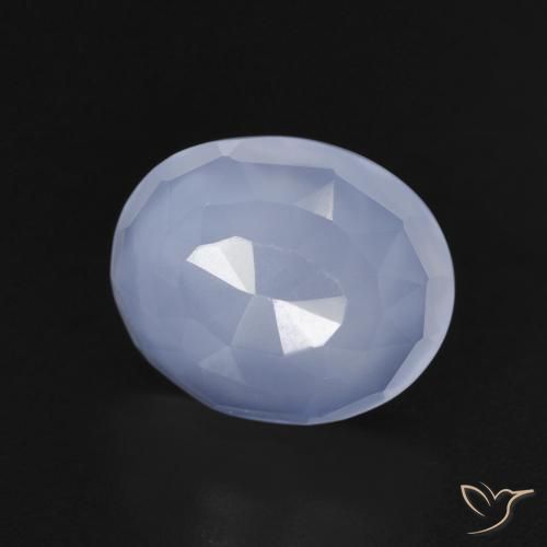 9,17 ctw natürlicher Purpurblau Chalzedon, Oval, Transparent
