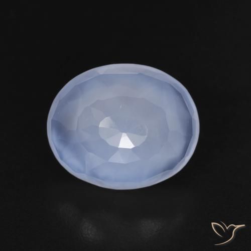 2.99ct Natürlicher Purpurblau Chalzedon, Oval, Transparent