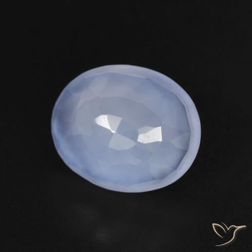 9,17 ctw natürlicher Purpurblau Chalzedon, Oval, Transparent