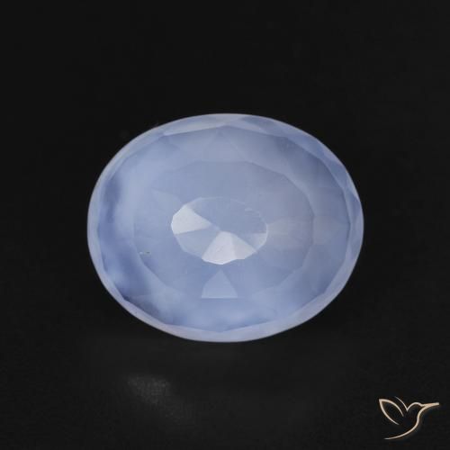 3.18ct Natürlicher Purpurblau Chalzedon, Oval, Transparent