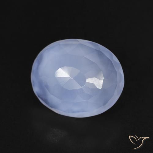 9,17 ctw natürlicher Purpurblau Chalzedon, Oval, Transparent