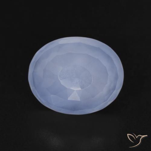 3.65ct Natürlicher Purpurblau Chalzedon, Oval, Transparent